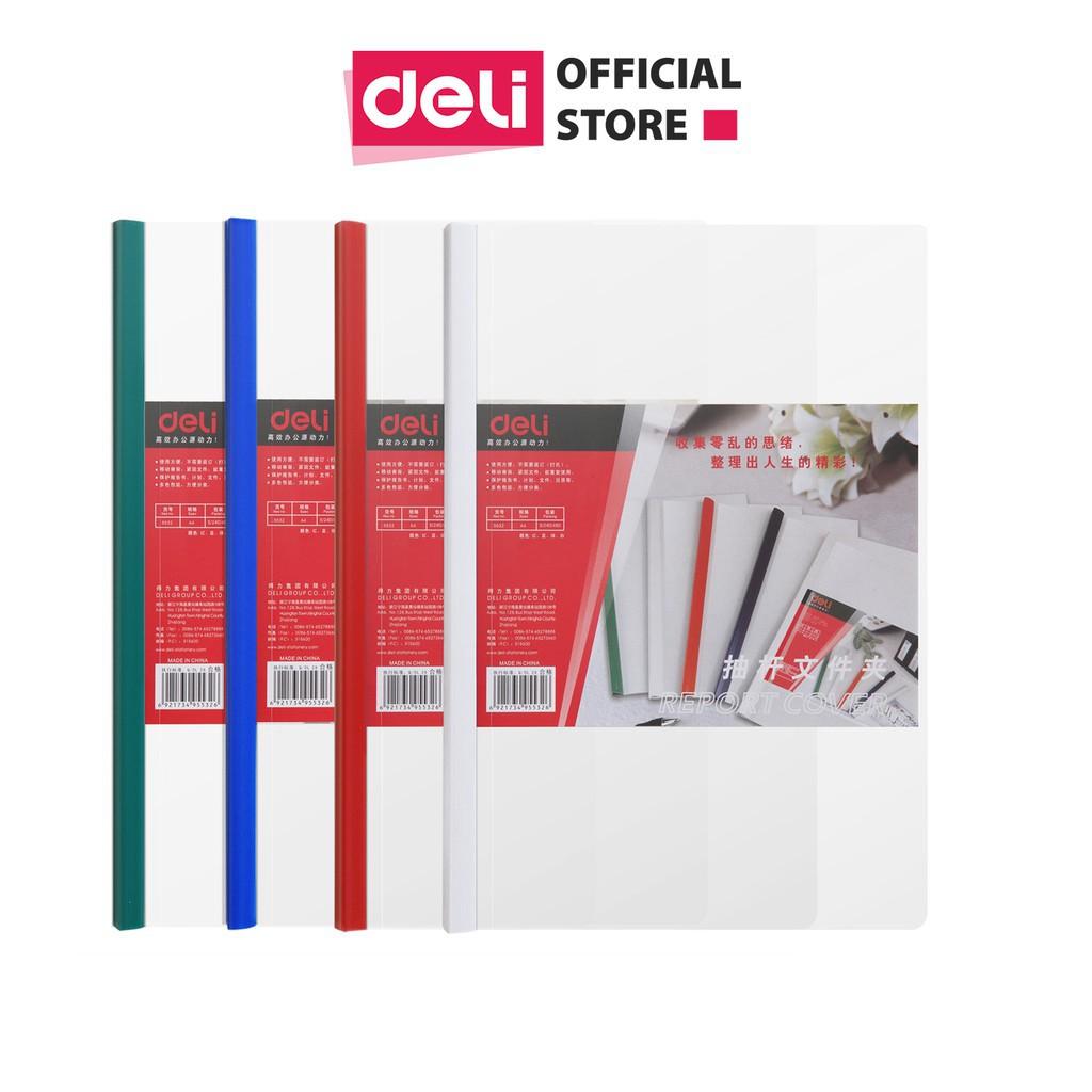 Kẹp Tài Liệu A4 15mm Deli - File Rút Gáy Trong Suốt, Giữ Giấy Tờ Chắc Chắn - Dùng Trong Văn Phòng - E5532