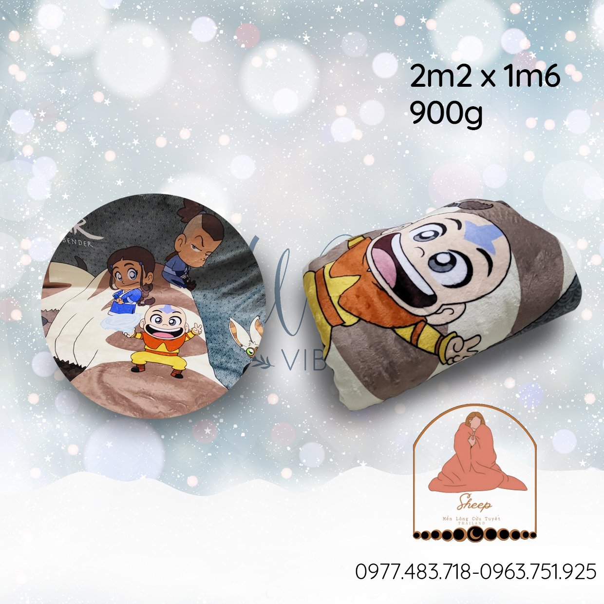 Mền lông cừu tuyết min