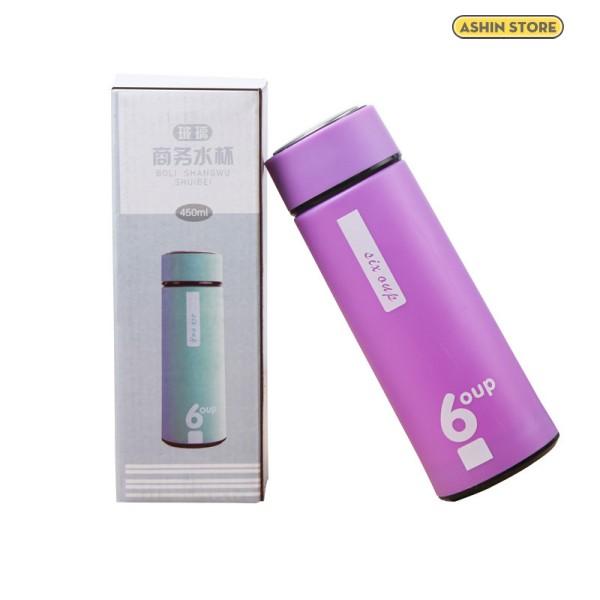 Bình Nước Thủy Tinh 6oup Bọc Nhựa 450ml Tiện Ích