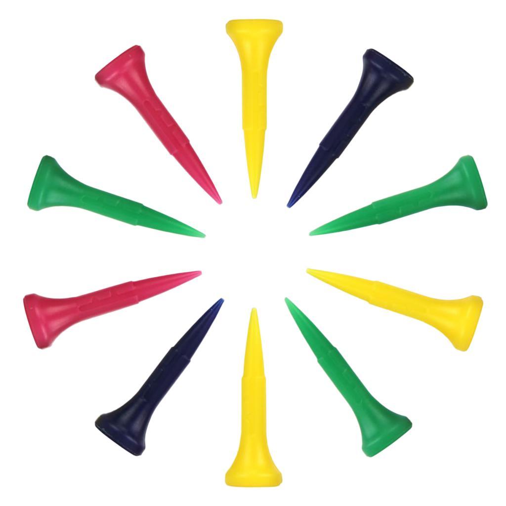 2-10pack 10 Count Golf Tee PE Plastic Golf Practice Training Aids Accessories