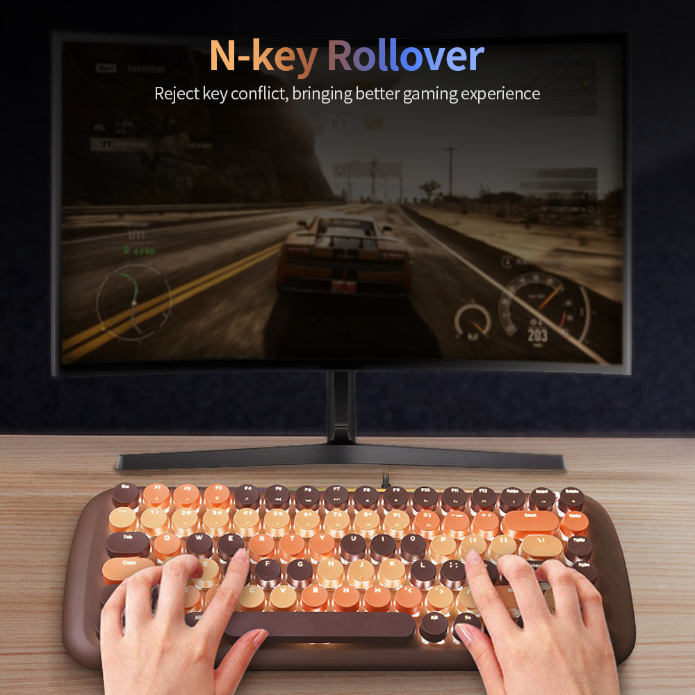 Bàn phím cơ có dây Mofii Candy M chơi game với Đèn nền trắng Công tắc xanh Các phím tắt đa phương tiện