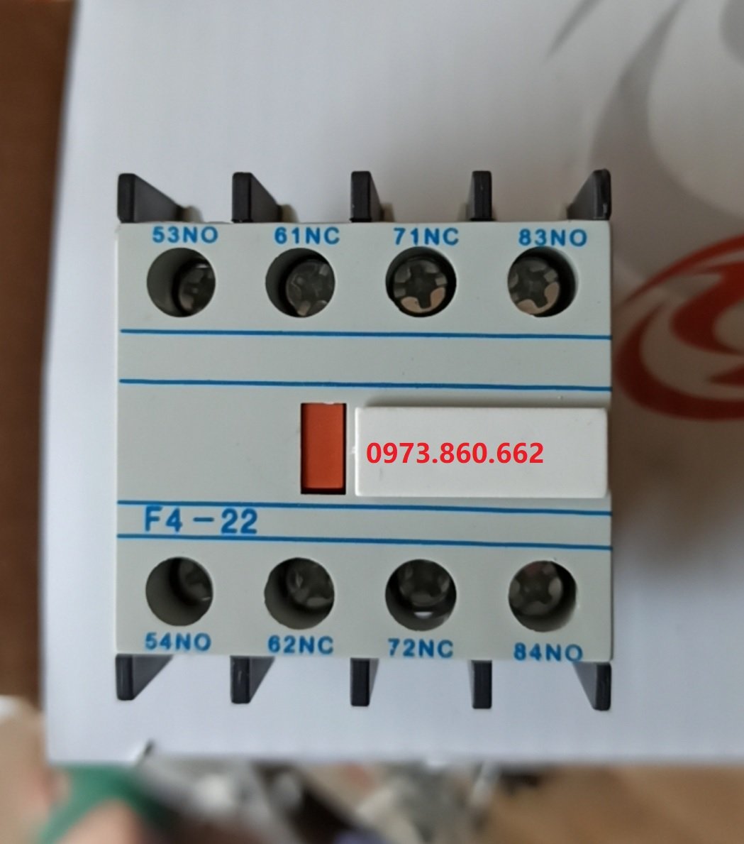 Tiếp điểm phụ contactor F4-11 ( 1NO+1NC ) , F4-22 ( 2NO+2NC), Tiếp điểm phụ lắp cho khởi động từ