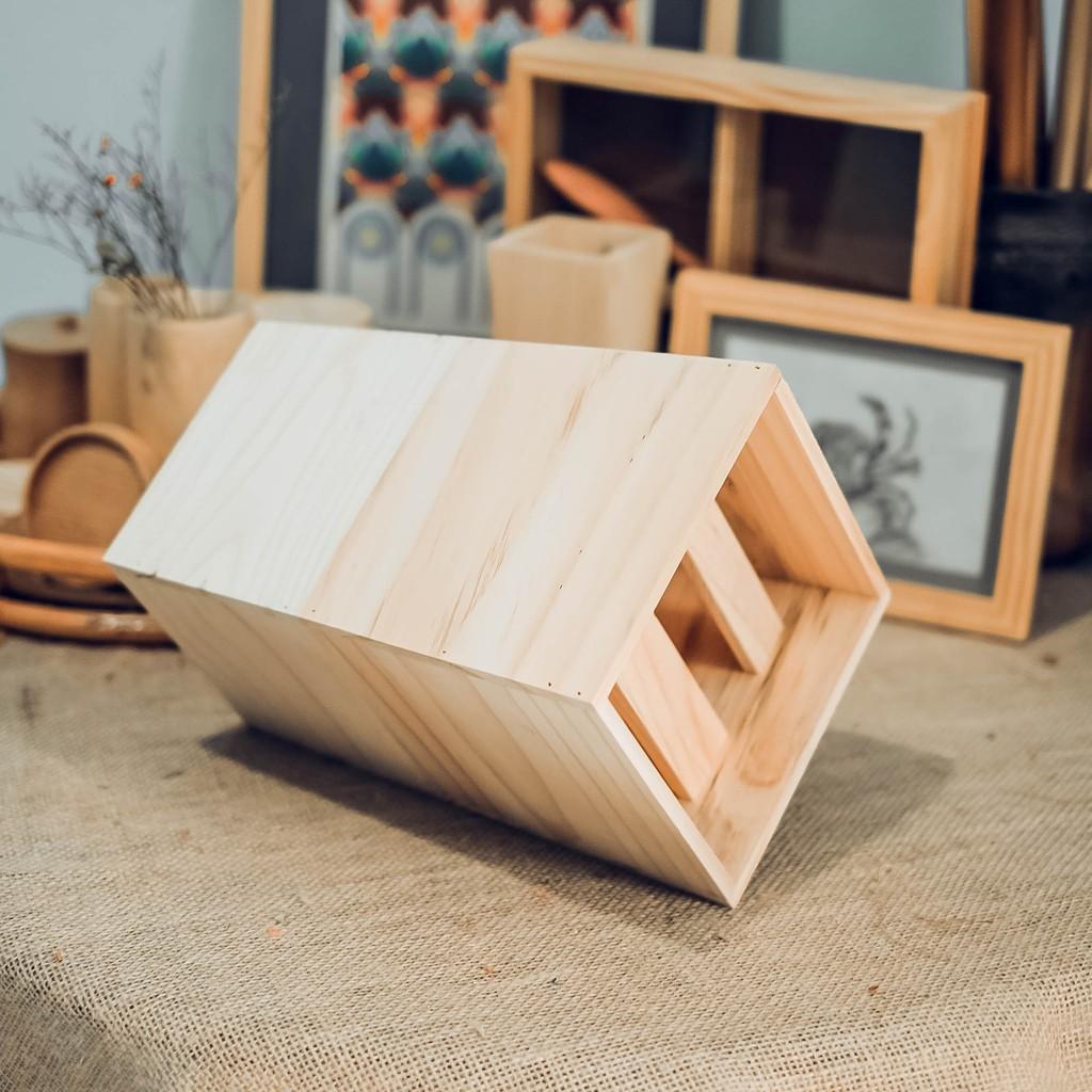 Chậu gỗ cao trang trí - Cắm hoa - Wooden flower pot