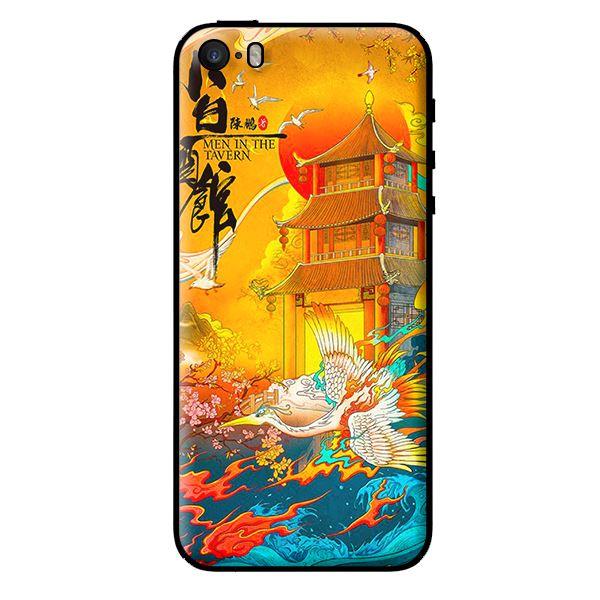 Ốp in cho iPhone 5s Hạc Nền Vàng - Hàng chính hãng