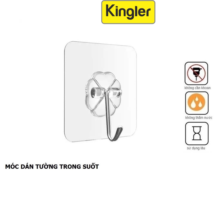 Móc Dính Tường Trong Suốt, Móc Dán Tường Siêu Chắc, Móc Treo  Đồ Gia Đình Tiện Dụng, Kingler  2213