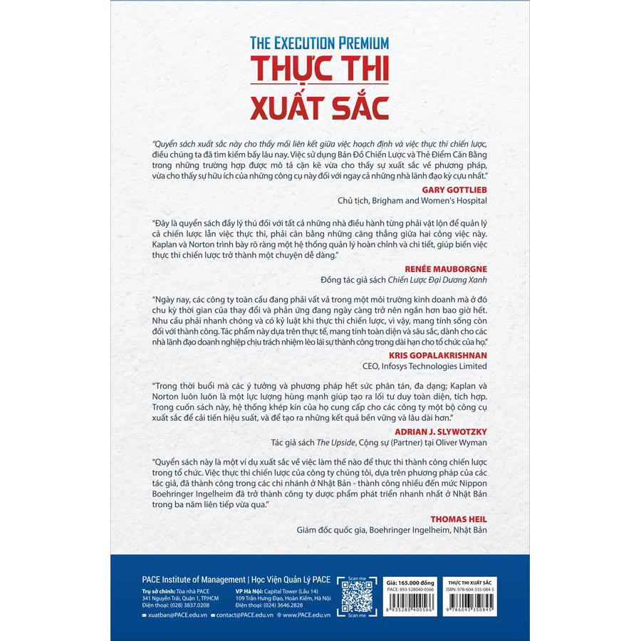 Sách PACE Books - Thực thi xuất sắc - The Execution Premium (tái bản)  - Robert S. Kaplan, David P. Norton