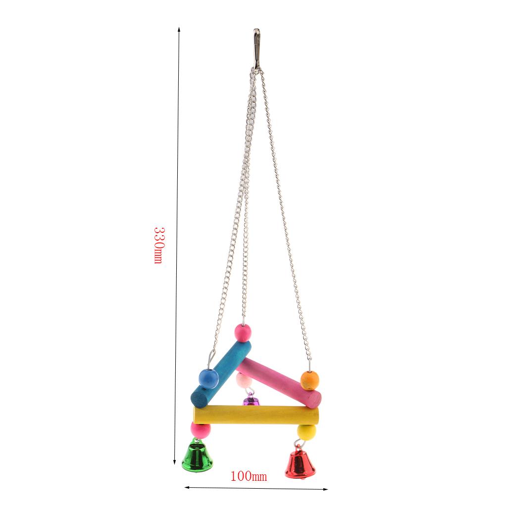 Colorful Swing Bird Parrot Rope Hammock Hanging Toys Parakeet Cockatiel