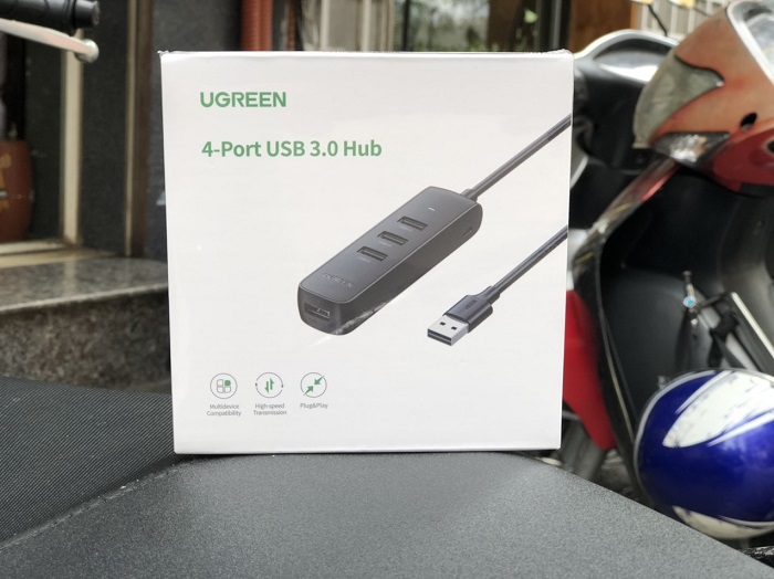 Hub chia USB 3.0 ra 4 cổng dài 0.5m,1M chính hãng Ugreen 10915, 80657 cao cấp (Micro USB cấp nguồn) hàng chính hãng