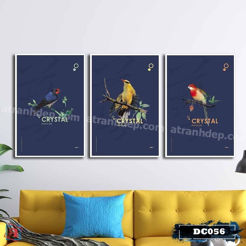 Bộ 3 tranh canvas treo tường Decor ba chú chim – DC056