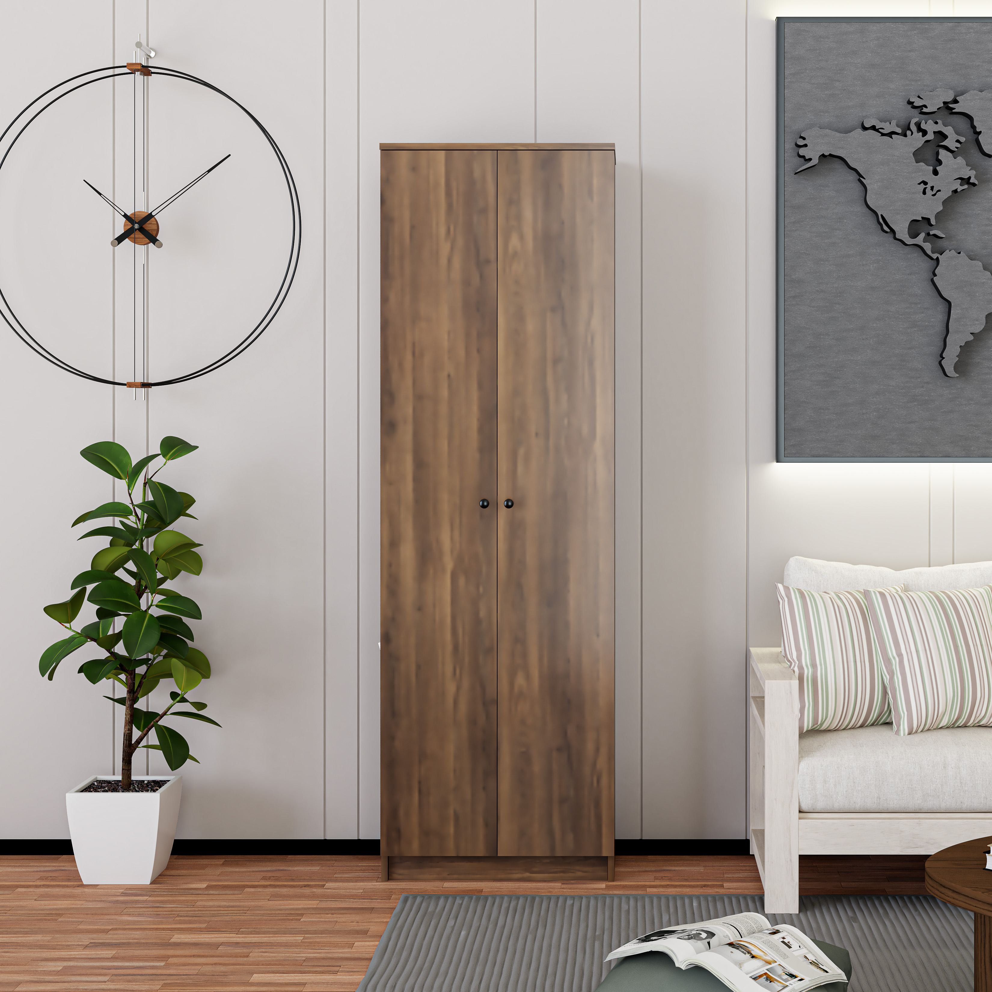 [Happy Home Furniture] CATY, kệ sách 6 tầng - 2 cửa mở,  60cm x 30cm x 189cm (DxRxC), KSA_004