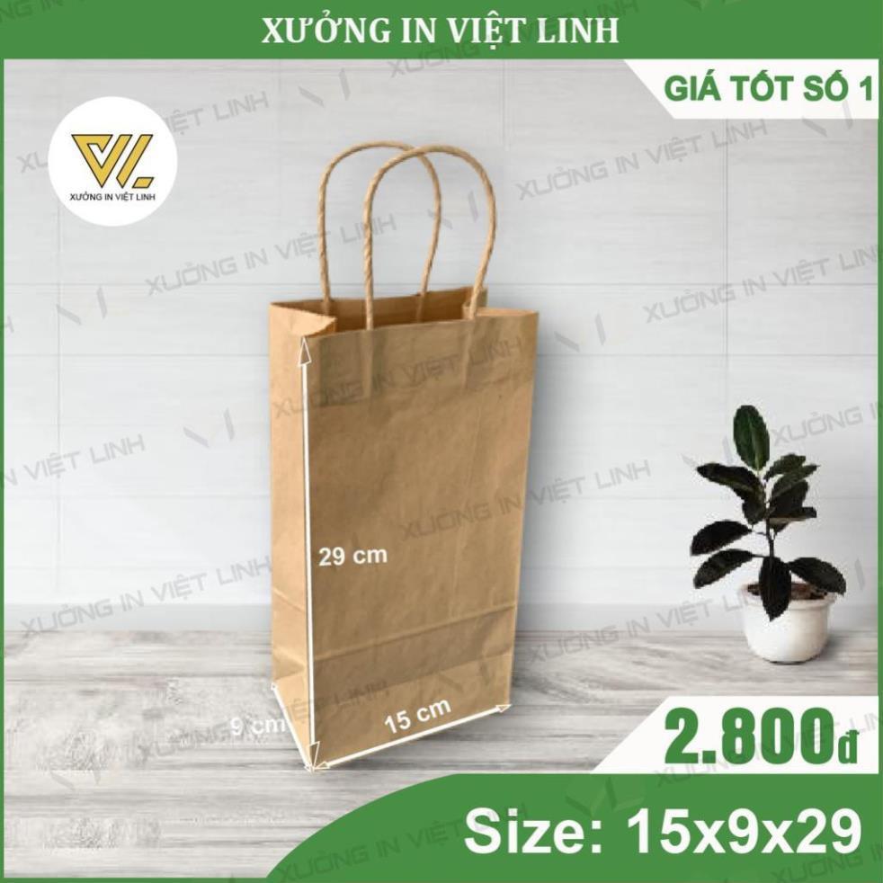 Combo 55 Túi Giấy Xi Măng Đựng Hàng Kích Thước ( DxRxC) 15x9x29 cm - Túi Giấy Đựng Quần Áo