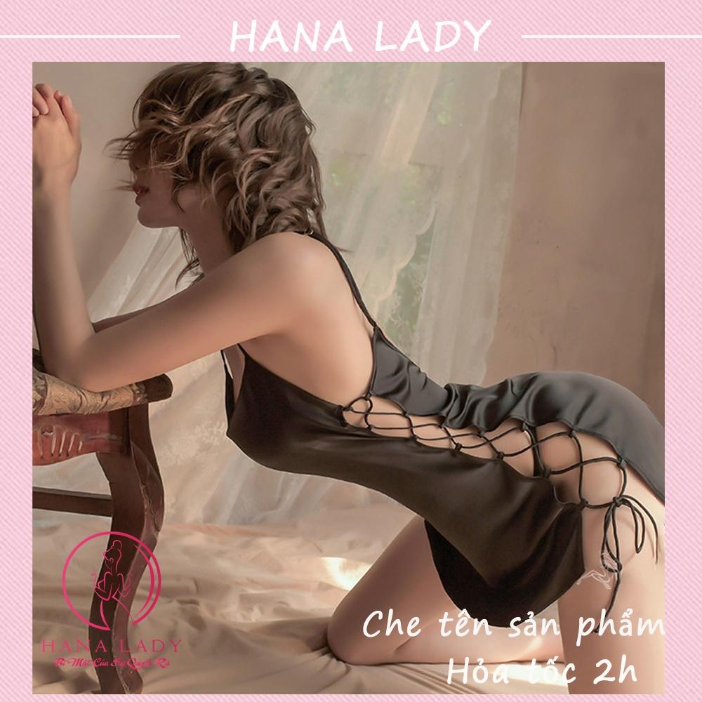 Váy ngủ sexy, đầm ngủ lụa dây đan cao cấp VN503