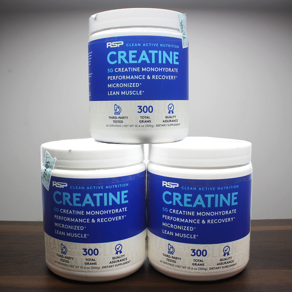 Combo Thực phẩm bổ sung Creatine của RSP hộp 60 lần dùng hỗ trợ tăng sức bền, sức mạnh, độ dày cơ bắp & Bình lắc INOX 739ml (Mẫu ngẫu nhiên)