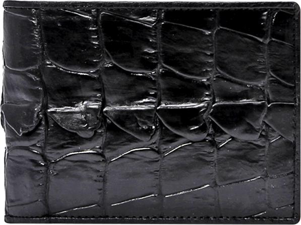 Ví Nam Da Cá Sấu Gai Đuôi Huy Hoàng HT2207 (12.5 x 10 cm) - Đen