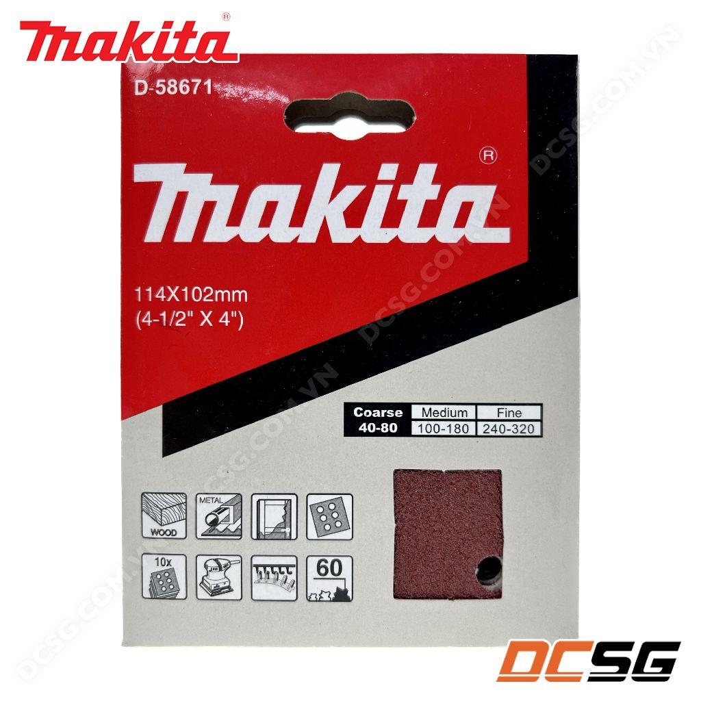 Giấy chà nhám đế lông 114x102mm cho máy DBO480/ DBO482 Makita | DCSG