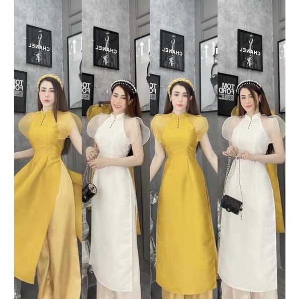 Áo Dài Cách Tân Tay Bèo Cắt Eo Siêu Xinh Cho Các Nàng , A15