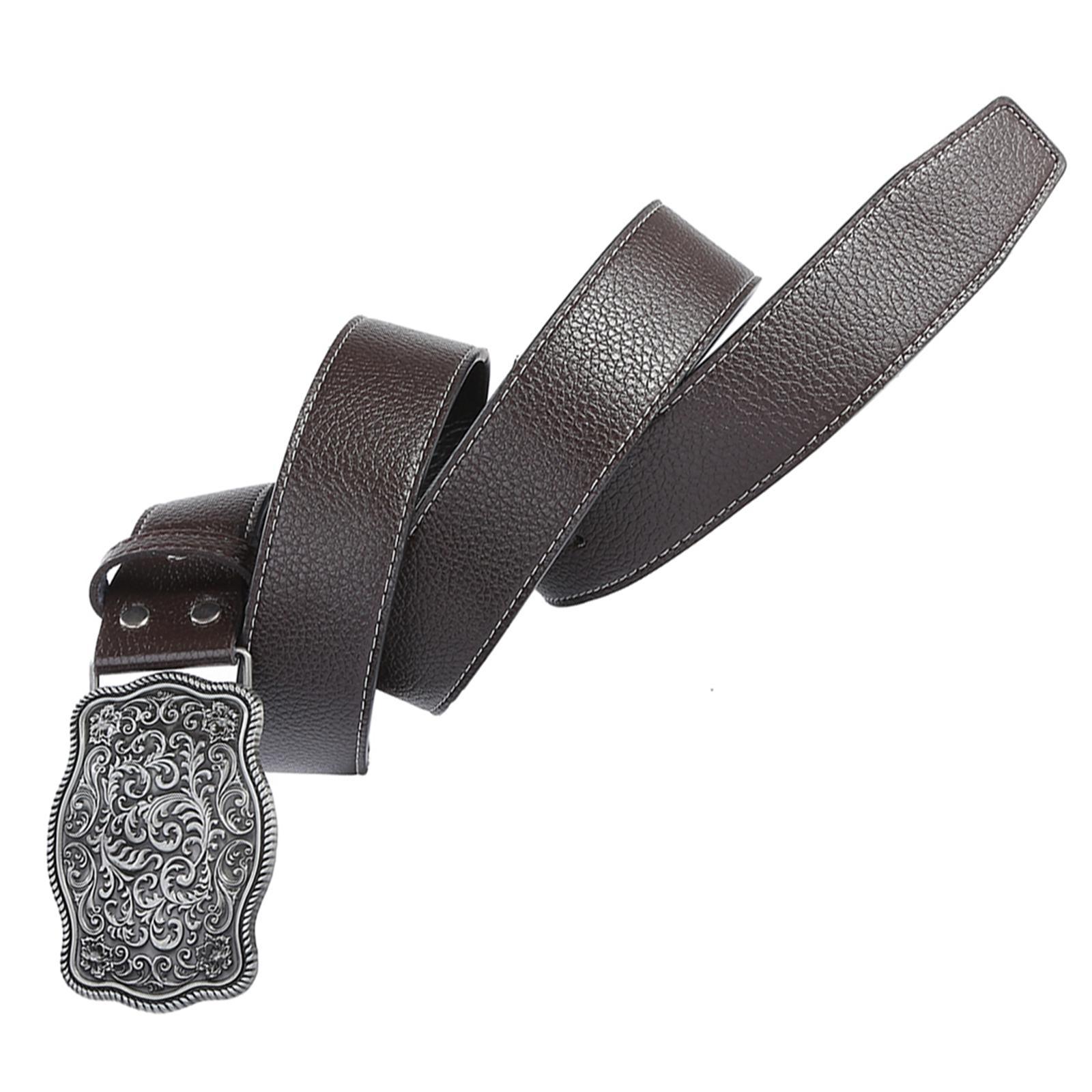 Western Cowboy Belt Mens Leather Belt Work Business Dress Belt Clothes Accessories