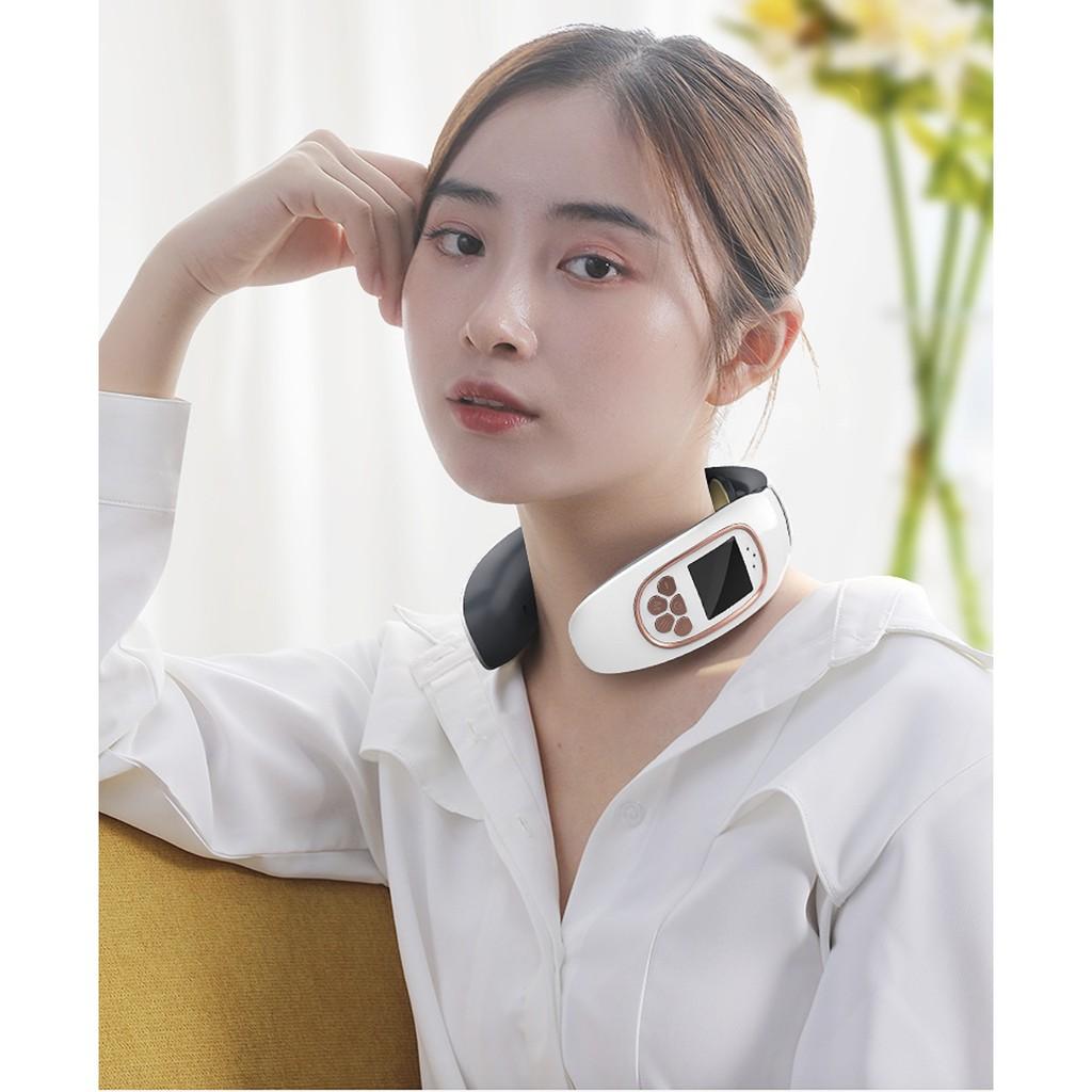 Máy massage xung điện kiêm sưởi ấm cho vai cổ bằng Dr.Meridians có remote điều khiển