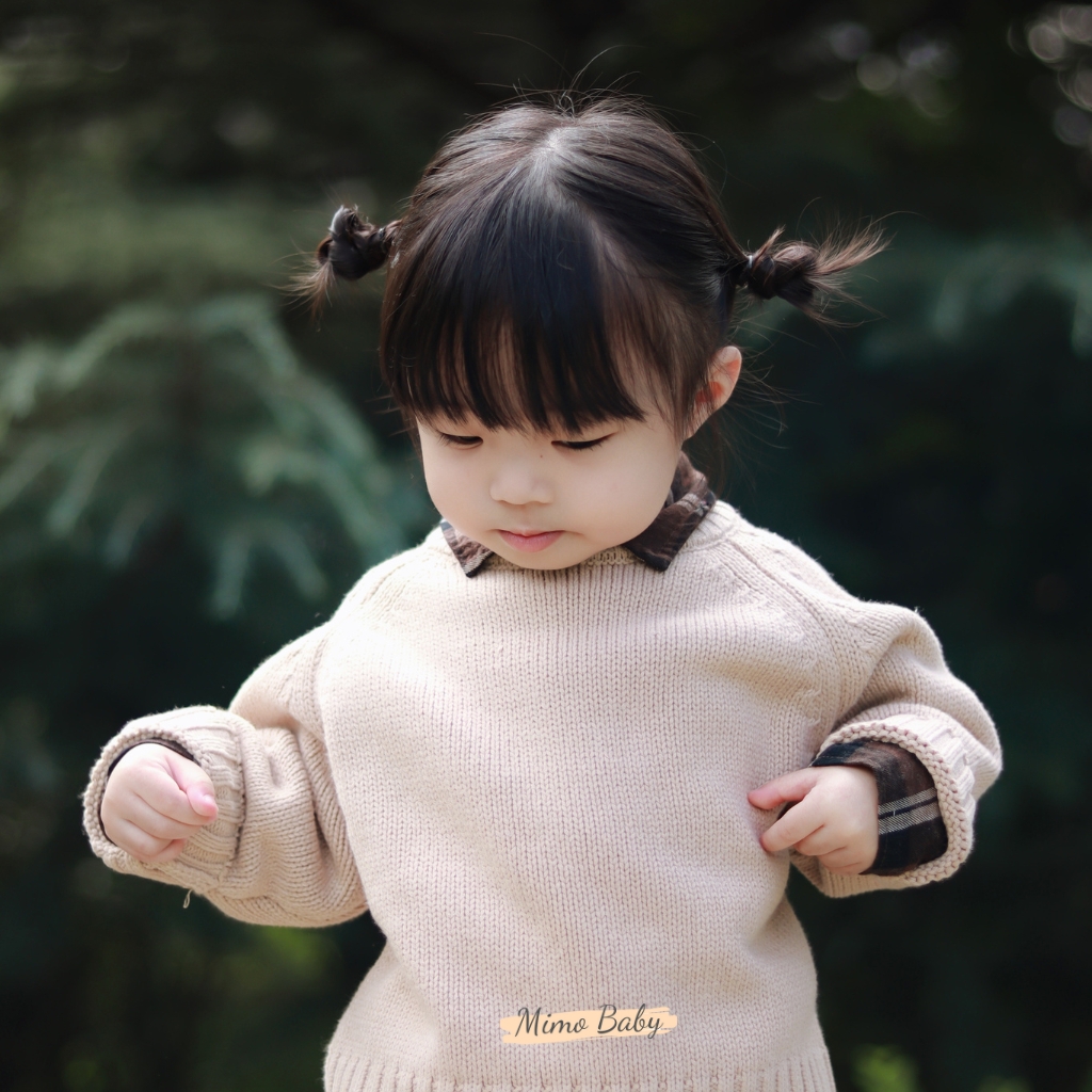 Áo len chui đầu cổ điển mùa thu đông phong cách Hàn Quốc cho bé Mimo Baby QA56