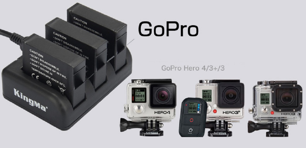 Dock sạc 3 hãng Kingma cho GoPro Hero 3, GoPro Hero 4