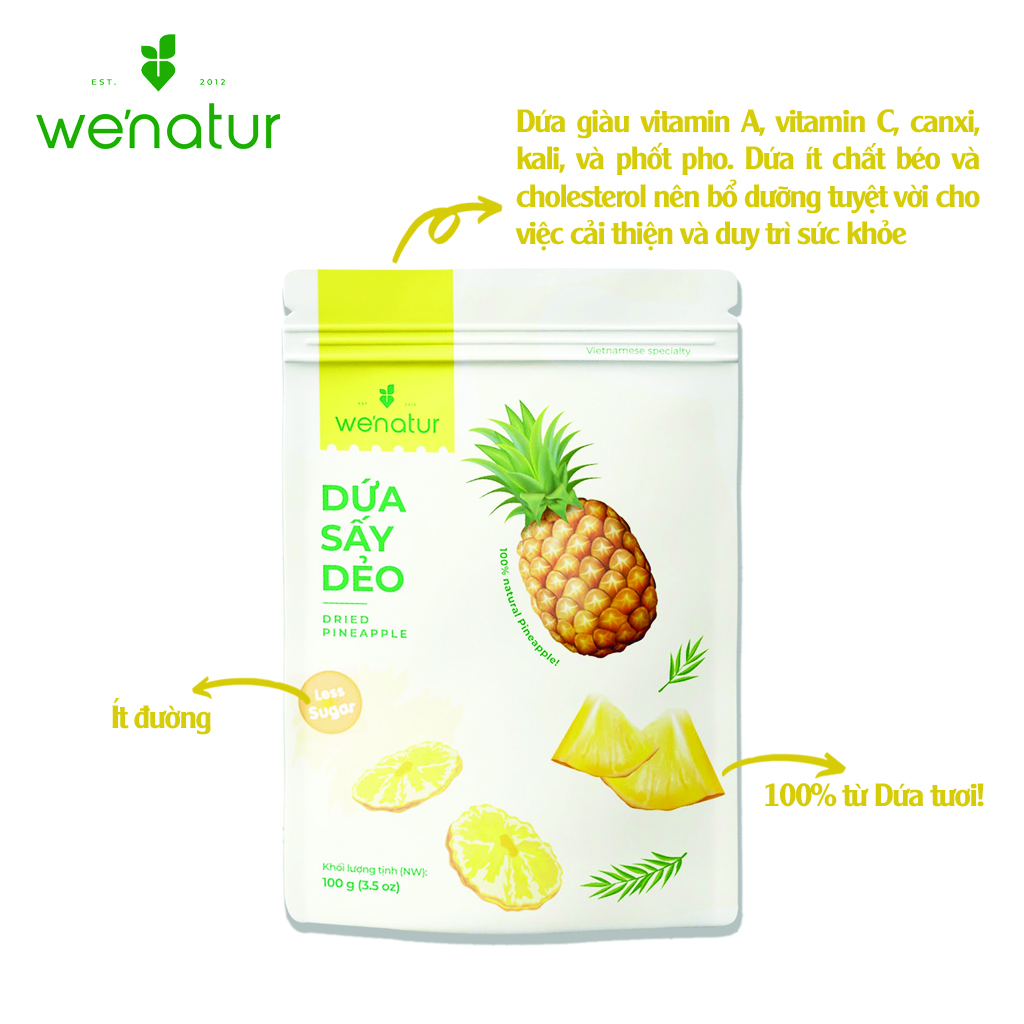 Combo Xoài và Dứa sấy Dẻo We'natur 100g