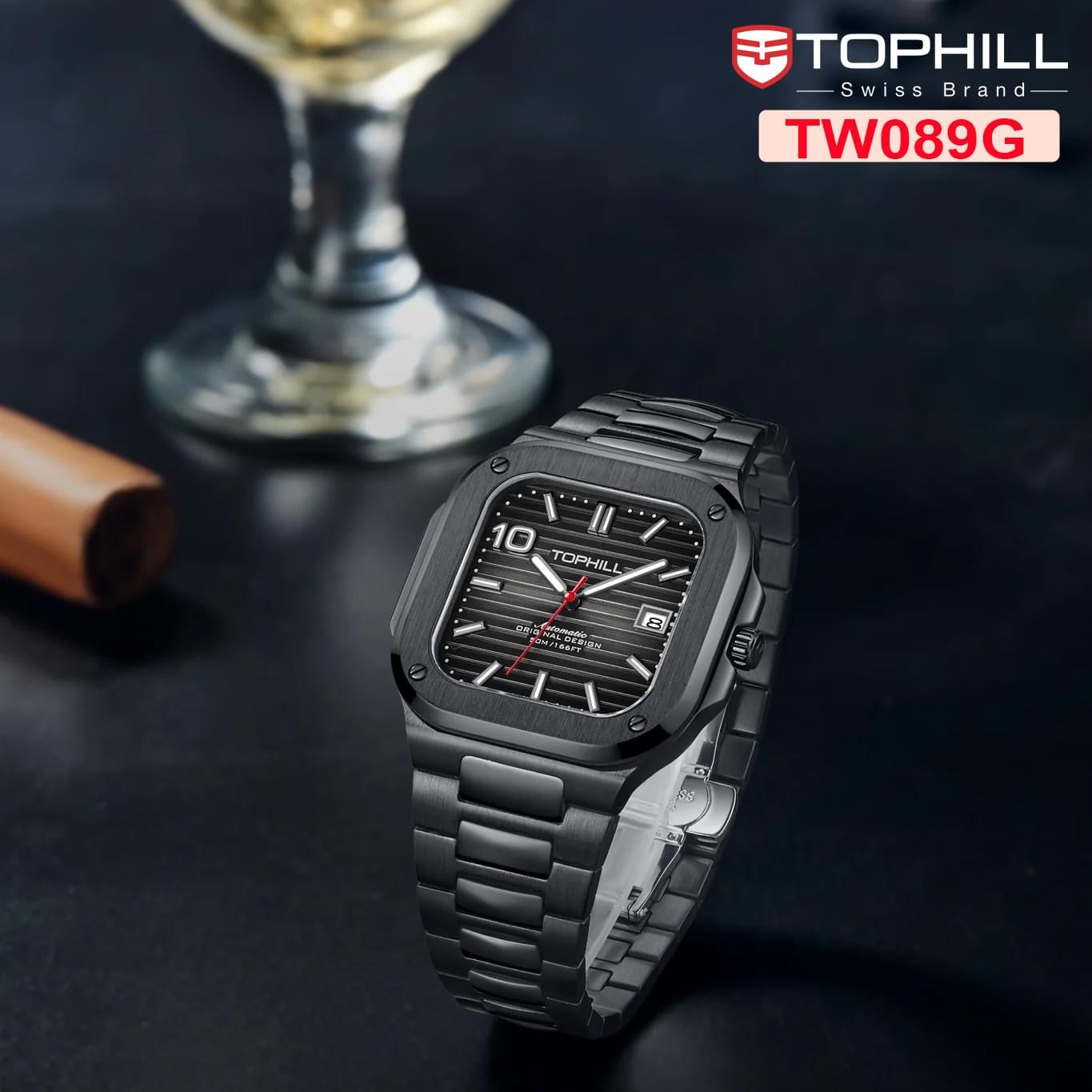 ĐỒNG HỒ TOPHILL TW089G.S5108 Nam máy automatic kính sapphire size 37,5x39mm 5ATM