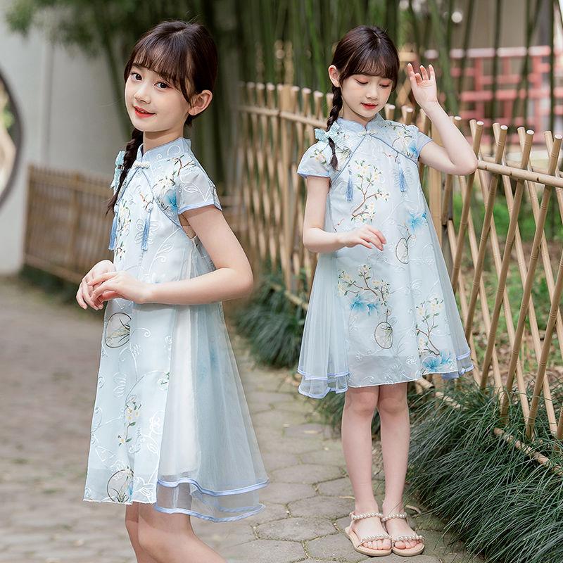 DONGSHOP Cô gái mùa hè váy 2023 phong cách phương Tây Trung Quốc cô gái Hanbok mùa hè sườn xám váy công chúa thời trang