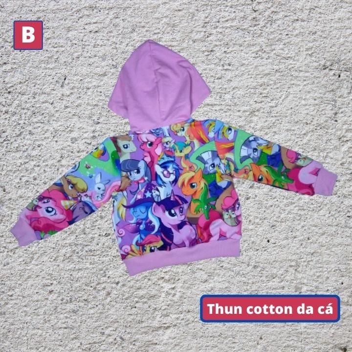 Áo khoác bé gái hình ngựa Pony 11-43kg - Áo lạnh nữ - PONY - Thun cotton da cá in 3D cực chất- Hương Nhiên