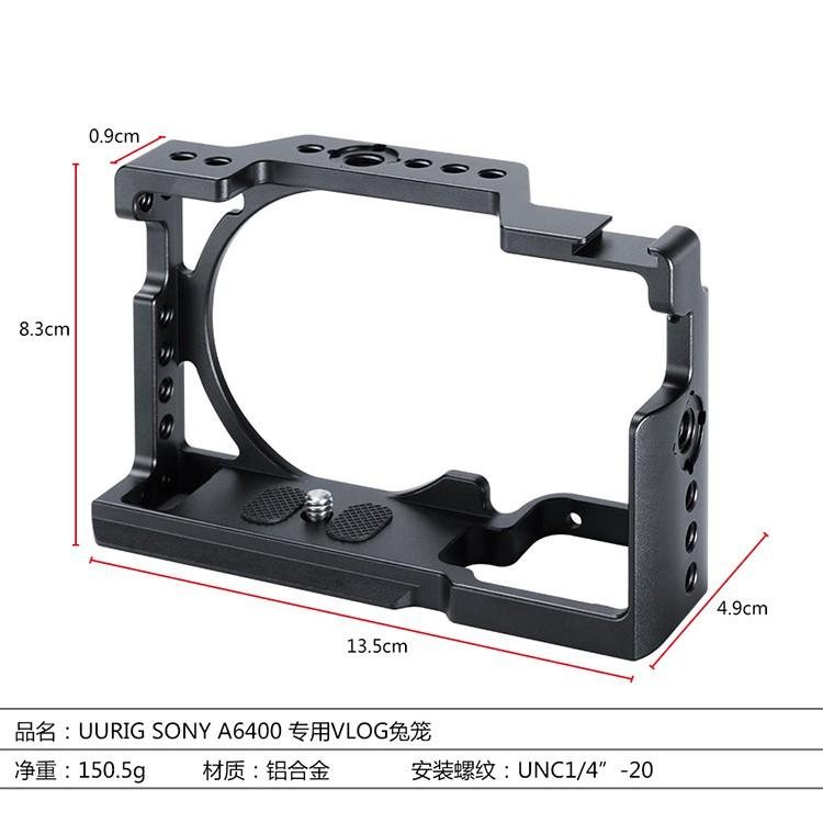 Uurig Cage for Sony Alpha A6400 A6300 A6000 - Khung bảo vệ máy Uurig dành cho Sony Alpha A6400 A6300 A6000 - Hàng Chính Hãng