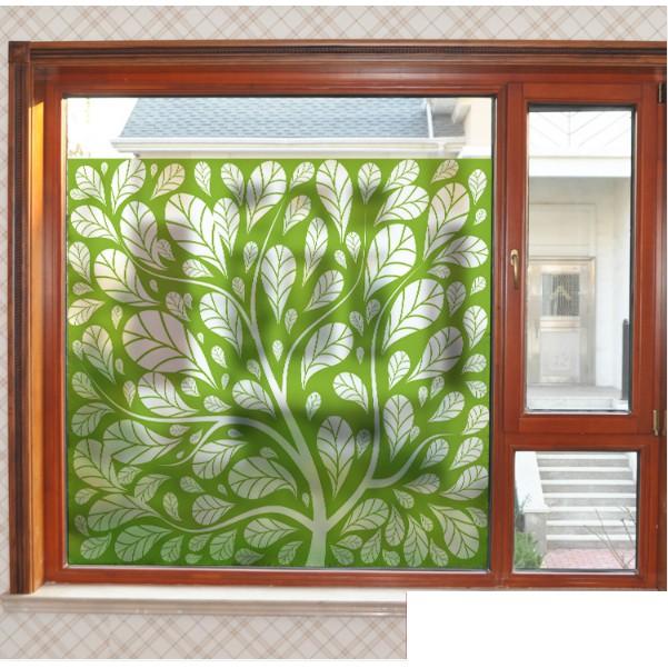 Decal Dán Kính Cao Cấp - Cây trùm Lá Xanh