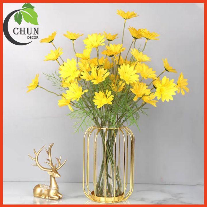 Hoa Giả Bình Hoa Để Bàn Khung Sắt Lõi Thuỷ Tinh Nhiều Mẫu Hoa Trang Trí Bàn Kệ Tủ