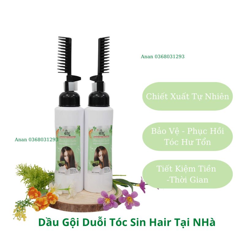 Dầu Gội Duỗi Tóc Sin Hair Tại Nhà 260ml - Giúp Tóc Bóng Mượt Như Salon