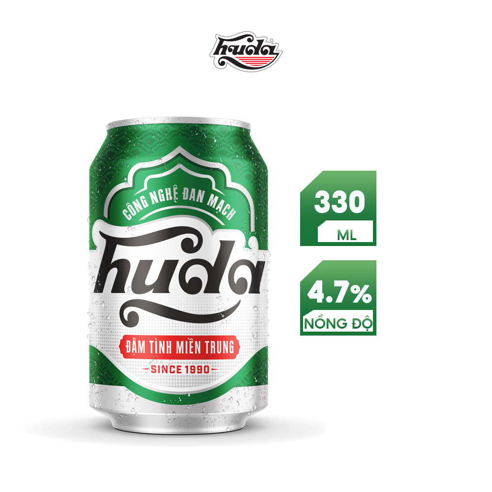 Thùng 24 lon bia Huda 330ml