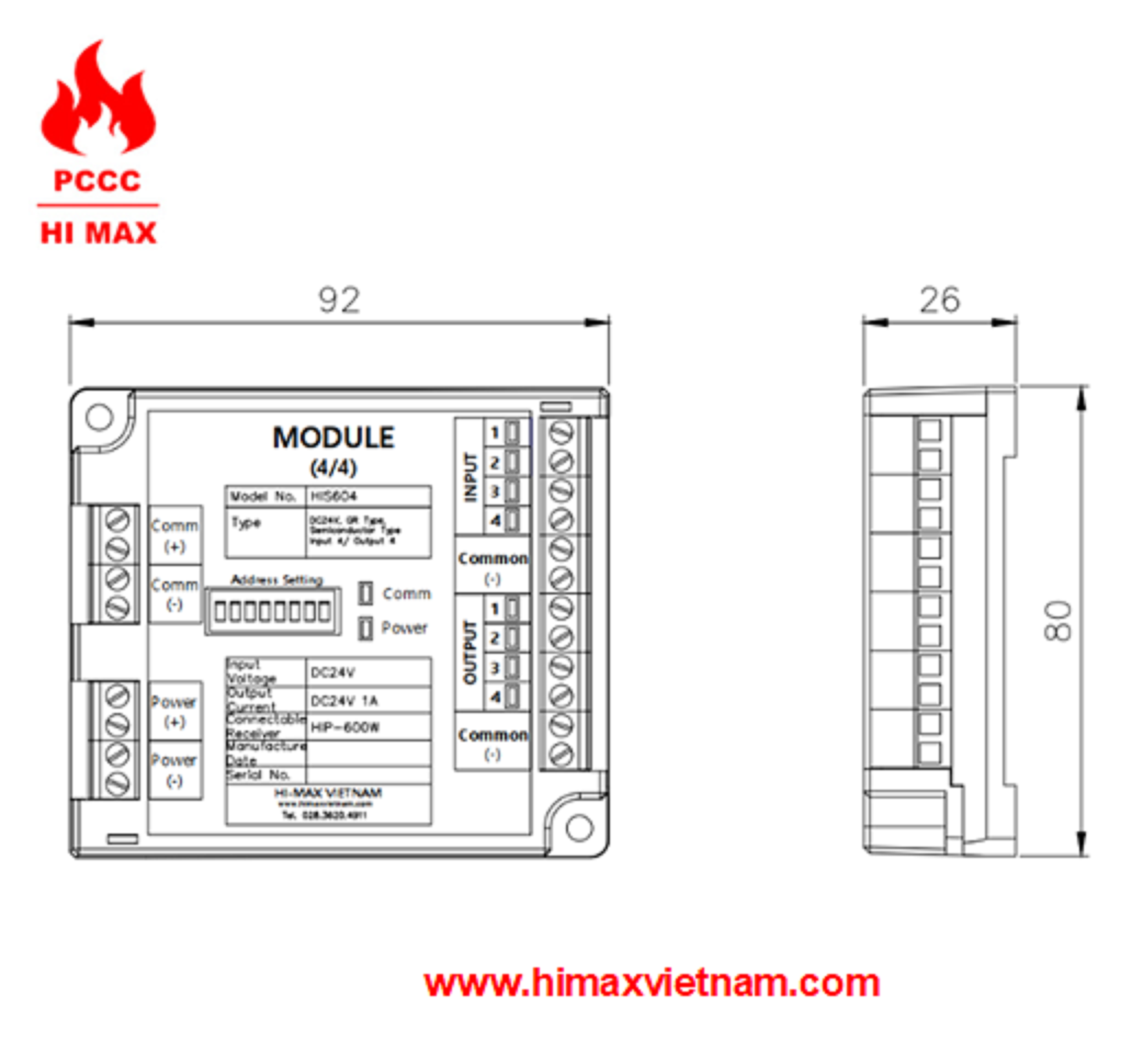 Module 4/4 hi max HIS604