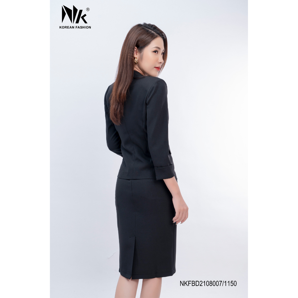 Bộ Vest Nữ Công Sở NK Fashion Thiết Kế Chân Bút Chì, Cúc Đơn, Eo May Cách Điệu, Chất Vải Hàn Cao Cấp NKFBD2108007