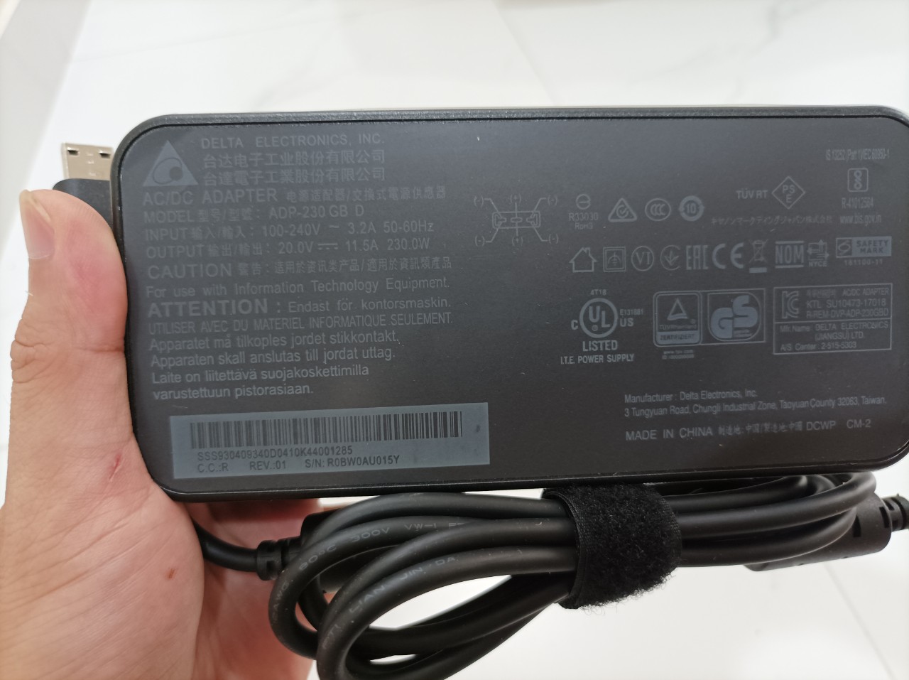 Sạc dành cho Laptop MSI GE66 GE76 Raider 230W 20V 11.5A Chicony AC Adapter Connecter Size USB 3-prong