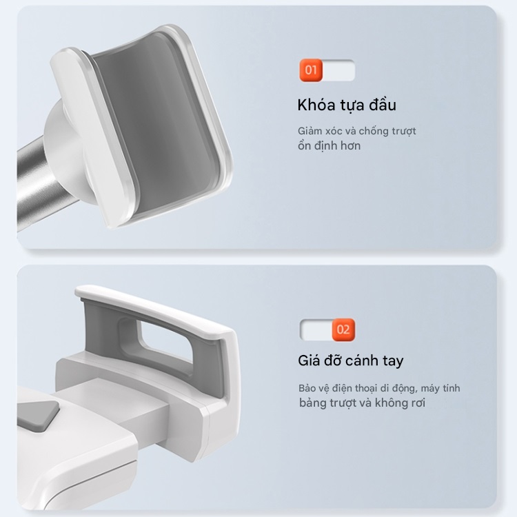 Giá Đỡ Điện Thoại /cho iPhone / cho iPad / máy tính bảng Gắn Tựa Đầu Ghế sau Ô Tô hiệu WIWU Lazy Bracket CH017 xoay 360 Thiết bị 4.7 - 13 inch - hàng nhập khẩu