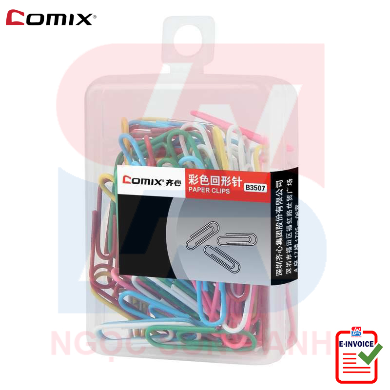 Combo 02 hộp Ghim kẹp màu đầu tròn Comix B3507 - 24mm (50pcs/box)