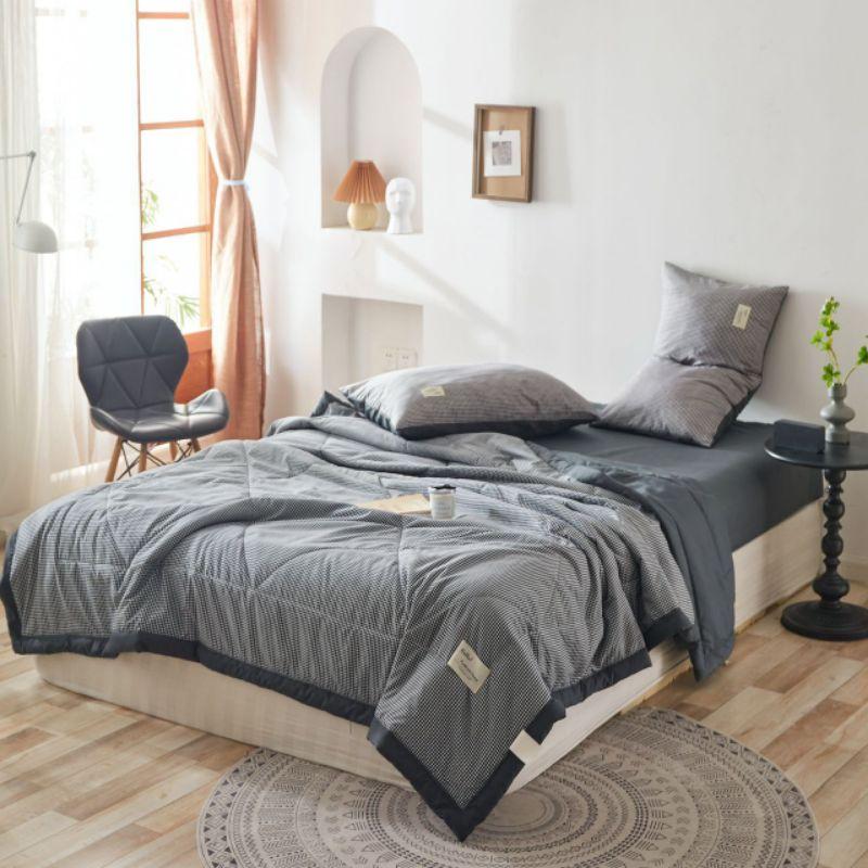 Bộ chăn ga gối Cotton Tici chăn chần hè GenZ Bedding, chăn ga Hàn Quốc, miễn phí bo chun drap ga giường theo yêu cầu