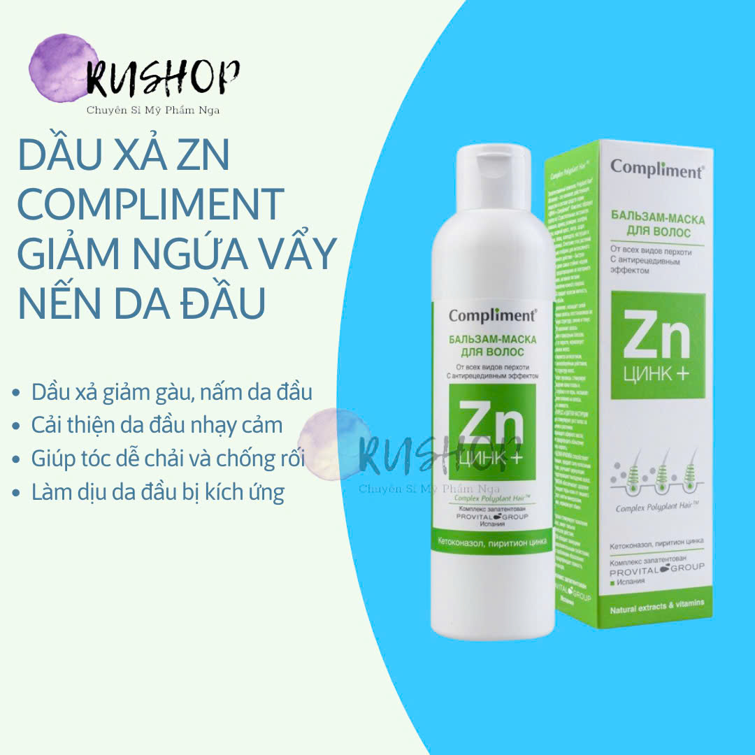 Dầu xả Zn Compliment ngăn gàu, giảm ngứa vẩy nến da đầu