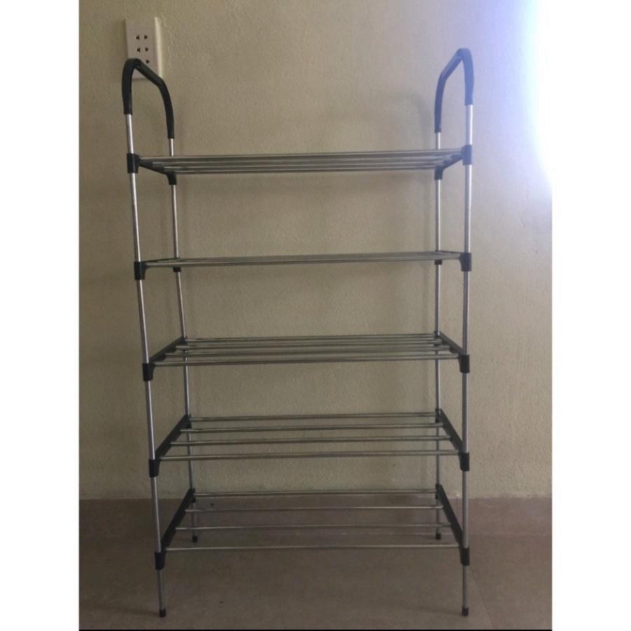 Kệ giày 5 tầng để giày dép lắp ghép thông minh bằng nhựa và inox