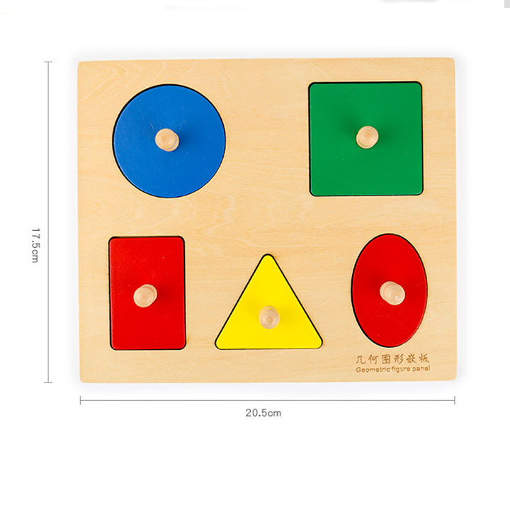 Combo 3 bảng núm hình học giáo cụ Montessori