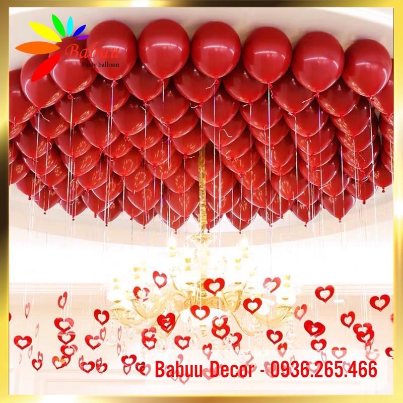 Combo 100 trái tim treo thả bóng ( kèm dây buộc