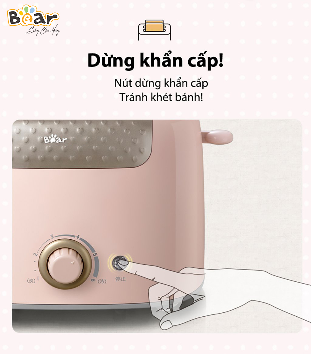 Máy Nướng Bánh Mì Bear DSL-601 Công Suất 680 W - Hàng Chính Hãng