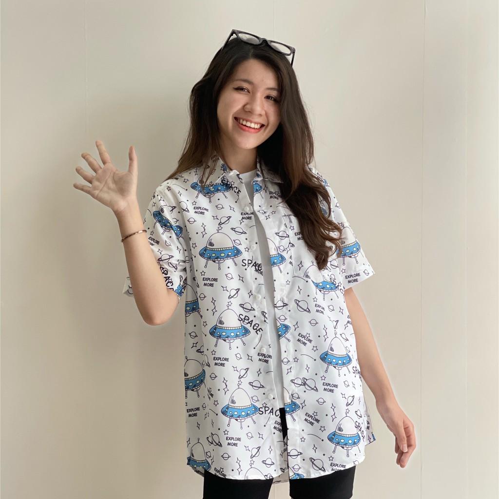 ÁO SƠ MI TRẮNG HOẠ TIẾT SIÊU ĐẸP , ĐỘC LẠ DÀNH CHO BẠN NỮ THỜI TRANG LANO STORE