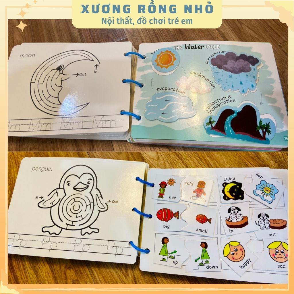 Học liệu bóc dán montessori 17, 31 chủ đề giáo dục sớm thông minh cho bé, bảng bận rộn quiet book, busy board