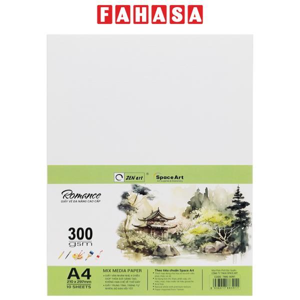 Giấy Vẽ Đa Năng Romance - A4 300gsm - Mix Media Paper - Zen Art TMG 8389 (10 Tờ)