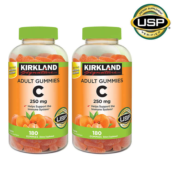 Kẹo dẻo bổ sung Vitamin C Kirkland Adult Gummies C 250mg hộp 180 viên của Mỹ