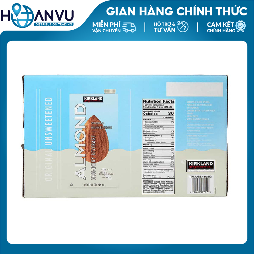 Sữa Hạnh Nhân Kirkland Signature Almond (946ml)