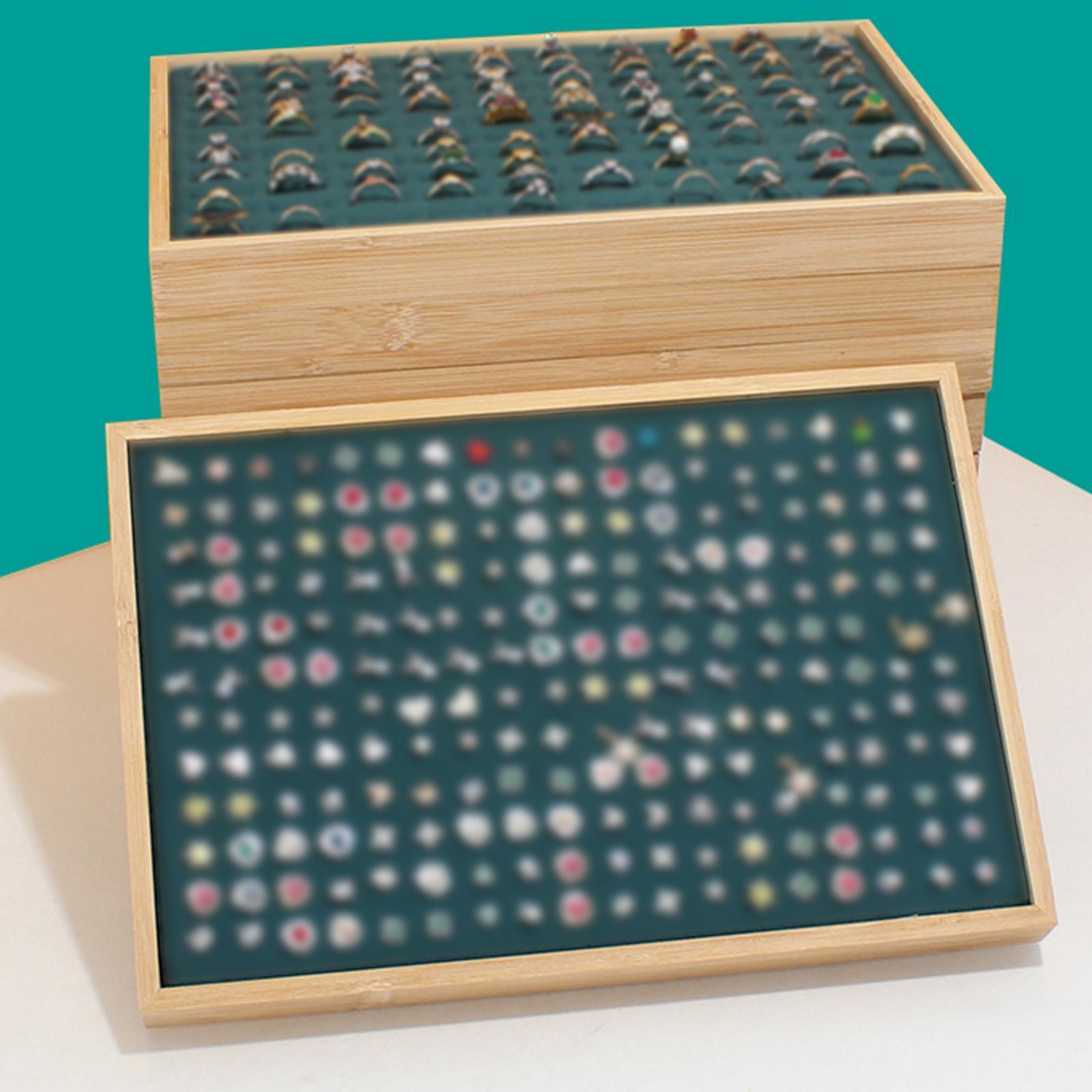 Stackable Jewelry Storage Tray Flannel Wrapped for Bracelet Drawers Closet